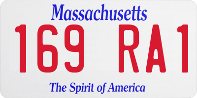 MA license plate 169RA1