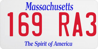 MA license plate 169RA3