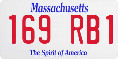 MA license plate 169RB1