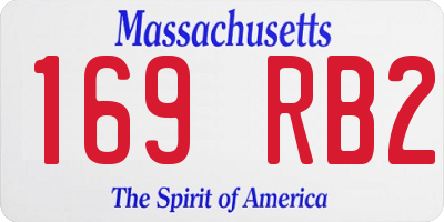 MA license plate 169RB2