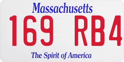 MA license plate 169RB4