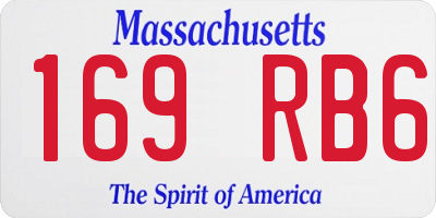 MA license plate 169RB6