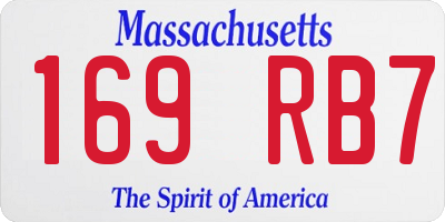 MA license plate 169RB7