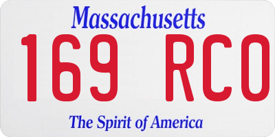 MA license plate 169RC0