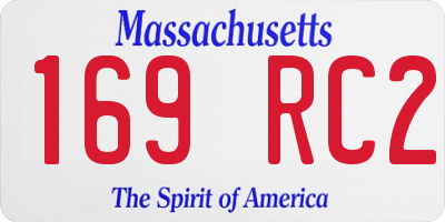MA license plate 169RC2
