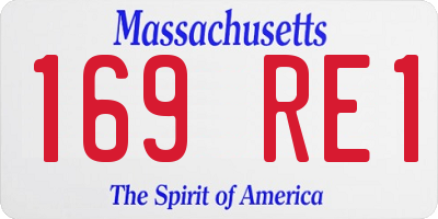 MA license plate 169RE1