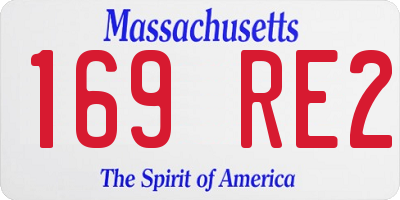 MA license plate 169RE2