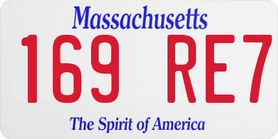 MA license plate 169RE7
