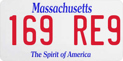 MA license plate 169RE9