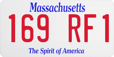 MA license plate 169RF1
