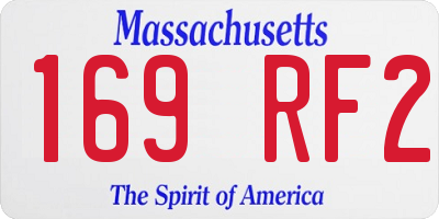 MA license plate 169RF2