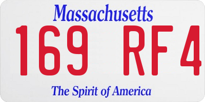 MA license plate 169RF4