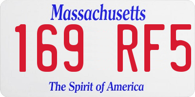 MA license plate 169RF5
