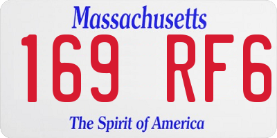 MA license plate 169RF6