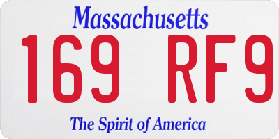 MA license plate 169RF9
