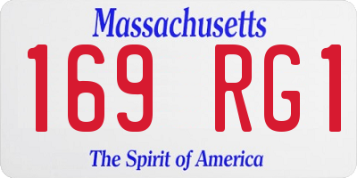 MA license plate 169RG1