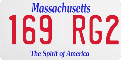 MA license plate 169RG2