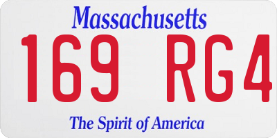 MA license plate 169RG4