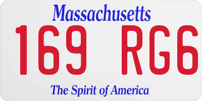 MA license plate 169RG6