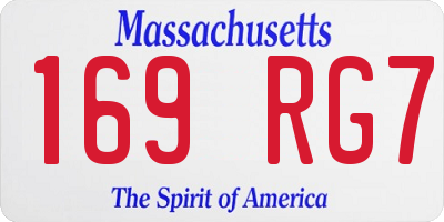 MA license plate 169RG7