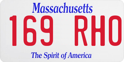 MA license plate 169RH0