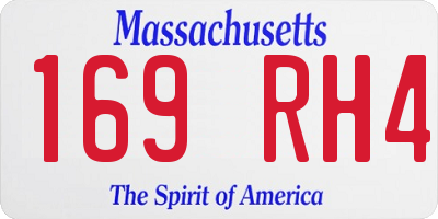 MA license plate 169RH4