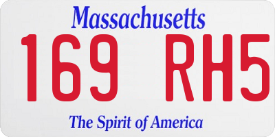 MA license plate 169RH5