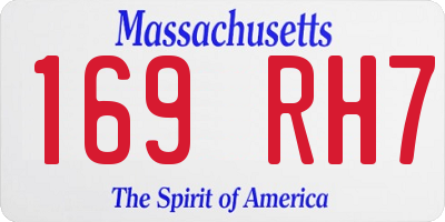 MA license plate 169RH7