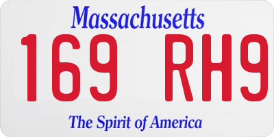 MA license plate 169RH9