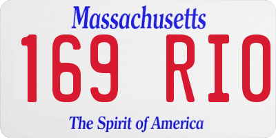 MA license plate 169RI0