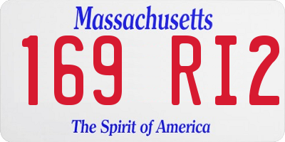 MA license plate 169RI2