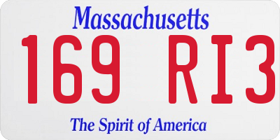 MA license plate 169RI3