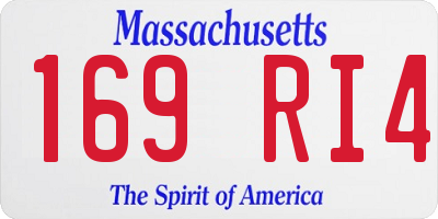 MA license plate 169RI4