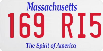 MA license plate 169RI5