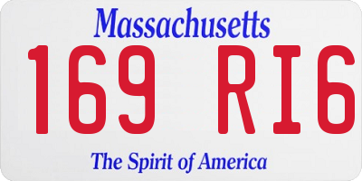 MA license plate 169RI6