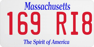 MA license plate 169RI8