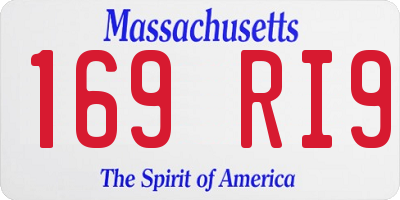MA license plate 169RI9
