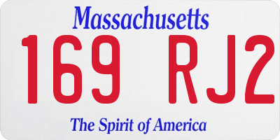MA license plate 169RJ2