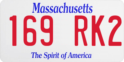 MA license plate 169RK2