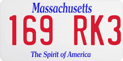 MA license plate 169RK3