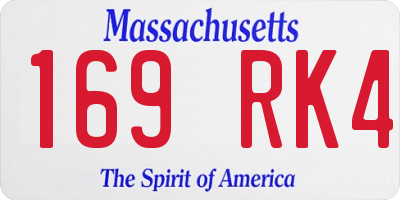 MA license plate 169RK4