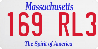 MA license plate 169RL3