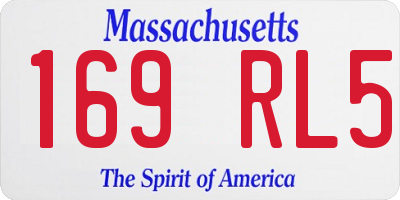 MA license plate 169RL5