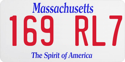 MA license plate 169RL7