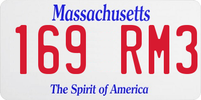 MA license plate 169RM3