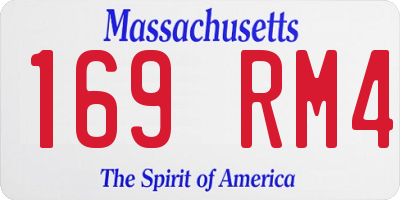 MA license plate 169RM4