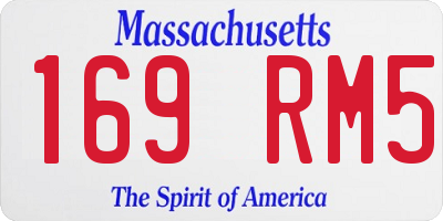 MA license plate 169RM5
