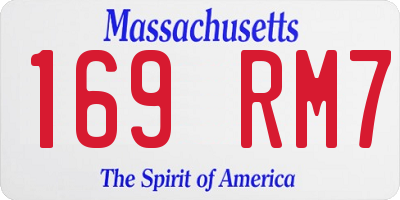 MA license plate 169RM7