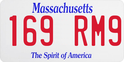 MA license plate 169RM9