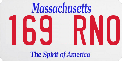 MA license plate 169RN0